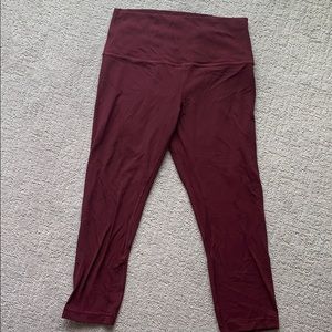 Lululemon size 8 align 21” crop maroon / garnet